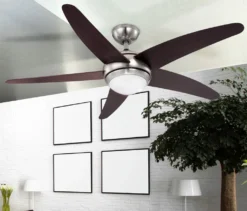 Globo Lighting VENTILATOR Metall Nickel Matt, MDF Wenge, Glas Opal, Fernbedienung, Batterie Inkludiert 2x AAA,, Max. Motorleistung 55W, Optimale Raumnutzung 30m², Abkühlung, Aufheizen, Geschwindigkeitsstufen 80/95/170 RPM, ø: 1320mm, H: 372mm, Exkl. 1x E14 60W 230V 27 Globo Lighting VENTILATOR Metall Nickel Matt, MDF Wenge, Glas Opal, Fernbedienung, Batterie Inkludiert 2x AAA,, Max. Motorleistung 55W, Optimale Raumnutzung 30m², Abkühlung, Aufheizen, Geschwindigkeitsstufen 80/95/170 RPM, ø: 1320mm, H: 372mm, Exkl. 1x E14 60W 230V -Smart Kitchen Store 73d9238ba17e111791d40d1e81901ec5