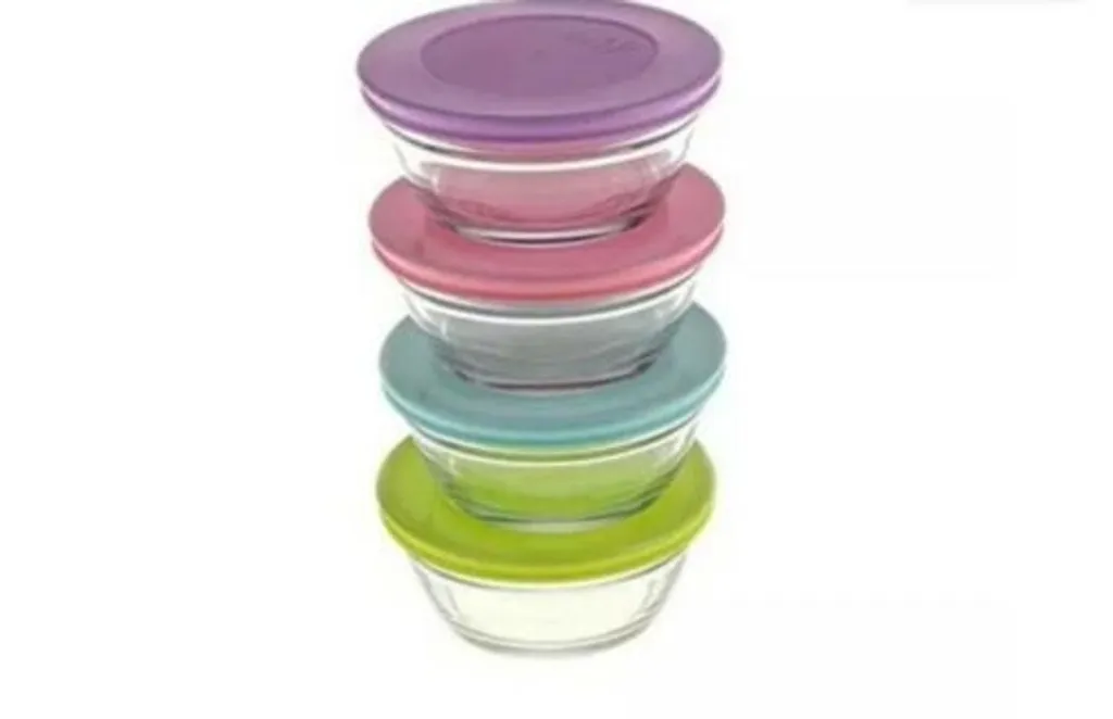 4-tlg. Glasschüssel Set Mit Deckel/ Vorratsdose/Frischhaltedosen 3 4-tlg. Glasschüssel Set Mit Deckel/ Vorratsdose/Frischhaltedosen