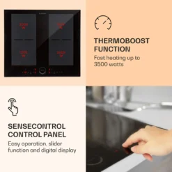 Delicatessa 60 Einbaukochfeld Induktion 4 Zonen 7000W Glaskeramik -Smart Kitchen Store 7533da3494e1e555cdf51bbdb924abec