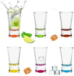 Shotgläser Set 6 Teilig Bunt Schnapsgläser 2,5cl Tequilagläser Wodkagläser Pinnchen 12 Shotgläser Set 6 Teilig Bunt Schnapsgläser 2,5cl Tequilagläser Wodkagläser Pinnchen -Smart Kitchen Store 75b44a57fc0a3ac239c7676a22cb6c36