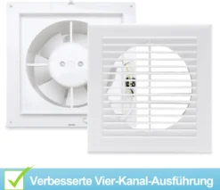 EINFEBEN Badlüfter Einbauventilatoren Küche Wandlüfter Abluftventilatoren Absaugventilatoren Mit Rückflussleitblech 100mm -Smart Kitchen Store 75de9f610d5d661ea04f246c530453f6