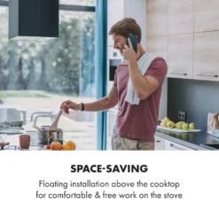 Klarstein Structura Inselabzugshaube , EEK: A , Abluft/Umluft , 3 Stufen , Luftumwälzung: 641 M³/h Max. , 41 X 35,5 Cm , LED-Beleuchtung , Optionale Ausstattung Mit Aktivkohlefiltern , Dunstabzugshaube , Inselhaube , Edelstahl , Schwarz -Smart Kitchen Store 767e68ff03f20125e58355da43a3ae93