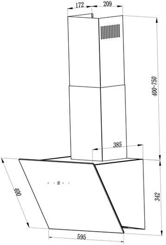 Dunstabzugshaube / Schräghaube Respekta CH 24060 WA 60cm Weiß 4 Dunstabzugshaube / Schräghaube Respekta CH 24060 WA 60cm Weiß – Bild 2