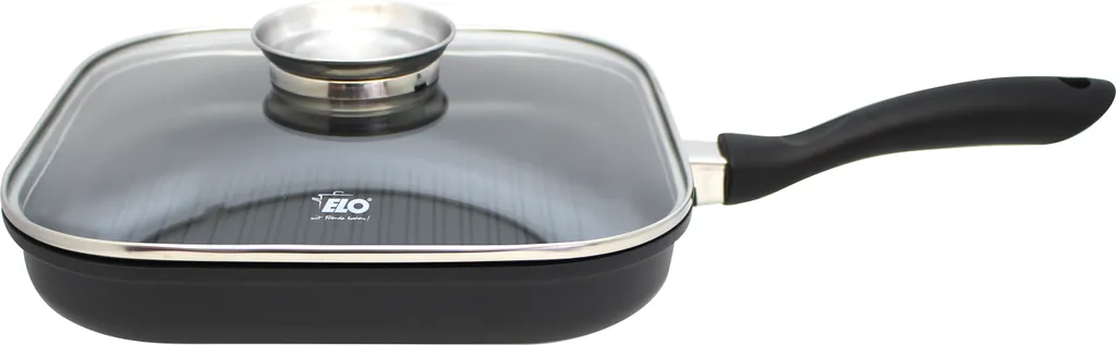 ELO Grillpfanne Mit Glasdeckel Alucast 28x28 Cm 3 ELO Grillpfanne Mit Glasdeckel Alucast 28x28 Cm