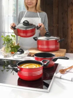 Kochtopf-Set Milano Color 4-tlg. ROT -Smart Kitchen Store 79be67594f2727377ceb816199d4df9c