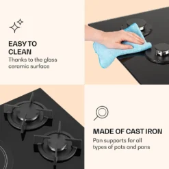 Klarstein MultiChef 5 Kombi-Gaskochfeld Gas/Glaskeramik 5 Zonen -Smart Kitchen Store 7a87e2634760ba9431373d1e37a09912