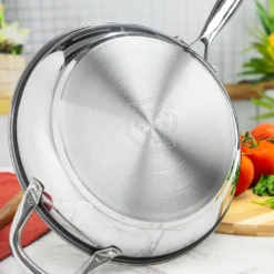 Livington Dura Pan - Pfannenset Mit Universaldeckel - 28cm + 24cm Pfanne - 3-lagige Antihaftbeschichtung - Pflegeleichtes Edelstahlgehäuse - Für Alle Herdplatten Geeignet -Smart Kitchen Store 7c4572af513af58facf60750e15cbd61