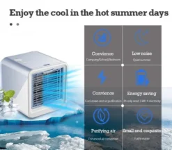 Cool Air Mobiles Klimagerät Verdunstungskühler LED Mini Air Cooler Klimaanlage Klimagerät Luftkühler Befeuchter Ventilator 10 Cool Air Mobiles Klimagerät Verdunstungskühler LED Mini Air Cooler Klimaanlage Klimagerät Luftkühler Befeuchter Ventilator -Smart Kitchen Store 7c5ac1eb903978389c8e543a258953f7
