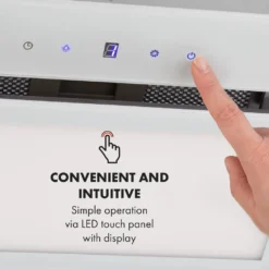 Klarstein Hektor Brilliant Edition Lüfterbaustein ,52 Cm ,max. Abluftleistung 506 M³/h ,EEK: C ,3 Stufen ,Nachlüftungstimer ,LED-Panel: 6500 K ,Touch-Panel ,Dunstabzugshaube ,Einbau-Haube ,Sicherheitsglas ,weiß -Smart Kitchen Store 7c8c405f3b685ee804b030a749a1523f