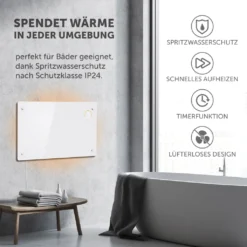 Johannson Elektroheizung Mit Thermostat Aurora | Heizstrahler Innenraum | Heizung Elektrisch Energiesparend | Elektroheizkörper | Konvektor Heizung 2000W | Elektrische Heizung | Leiser Als Heizlüfter - Weiß -Smart Kitchen Store 7e073f9c2f2d588c7a2704b4932bce5a