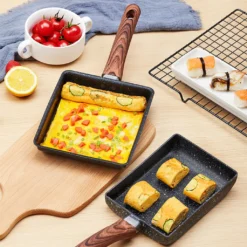 Artcome Japanische Omelettpfanne, Tamagoyaki, Eierpfanne, Rechteckige Mini-Bratpfanne Mit Silikonspatel Und Bürste, Schwarze Platte (schwarz) -Smart Kitchen Store 7f51b2524358e23e386dd77a9e36182b