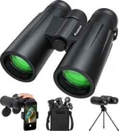 Usogood 12x50 Fernglas Erwachsene Wasserdicht, HD Kompakte Binoculars Ferngläser Mit Stativ Und Telefonadapter, Für Die Vogelbeobachtung, Jagd, Wandern, Geschenke, 12X Zoom, 1000m Sichtfeld