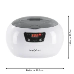 MAXXMEE Ultraschall Reinigungsgerät - 18 Reinigungszeiten - Grau/weiß Ultraschall Reinigungsgerät 600 Ml Timer Display Uhren Schmuck Brillen MAXXMEE -Smart Kitchen Store 803e1d6fc1c279d311f4207d15b79166