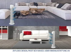 JUNG TVE21 Ventilator 76cm Weiss - Leise Turm-lüfter Lautstärke Max 48dbA, Turmventilator ENERGIESPAREND 0,05 KW/h,3 Stufen,75° Oszillierend Drehend [Energieklasse A+] -Smart Kitchen Store 8052641095172564773ca1dc0f6899df