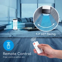 Aigostar 3,5L Mobiler Luftkühler 4-in-1 Mit 3 Stufen, LED Anzeige, Klima Ventilator Mit Fernbedienung, Mobiles Klimagerät Ohne Abluftschlauch Inkl. Timer & Oszillation Aircooler (Weiß/Schwarz) -Smart Kitchen Store 80a34e2d9b634939397e0d5fc3d35747