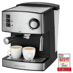 Clatronic ES 3643 Espresso- Und Cappuccino-Automat, 15 Bar Pumpdruck, Tassenvorwärmfunktion, Mit Aufschäum- Und Heißwasserfunktion 21 Clatronic ES 3643 Espresso- Und Cappuccino-Automat, 15 Bar Pumpdruck, Tassenvorwärmfunktion, Mit Aufschäum- Und Heißwasserfunktion -Smart Kitchen Store 80b4a89b535d6d3ea4806a0cac21f54a