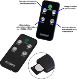 Monzana® Turmventilator Mit Fernbedienung Weiß Timer 90° Oszillationswinkel 3 Geschwindigkeitsstufen Leise Standventilator Ventilator -Smart Kitchen Store 80bad44a855072c48e04dc147edf5596