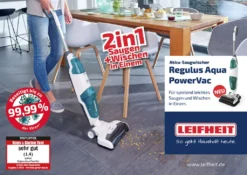 Leifheit Set Akku-Saugwischer Regulus Aqua PowerVac Inkl. Zwei Extra Reinigungswalzen -Smart Kitchen Store 829e3427a536d04b2f4ff29ed8349e95