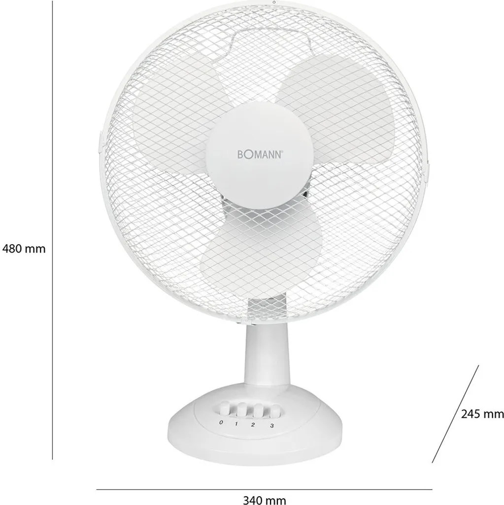 Bomann Tischventilator VL 1138 CB 30cm 40W Weiß 11 Bomann Tischventilator VL 1138 CB 30cm 40W Weiß – Bild 9