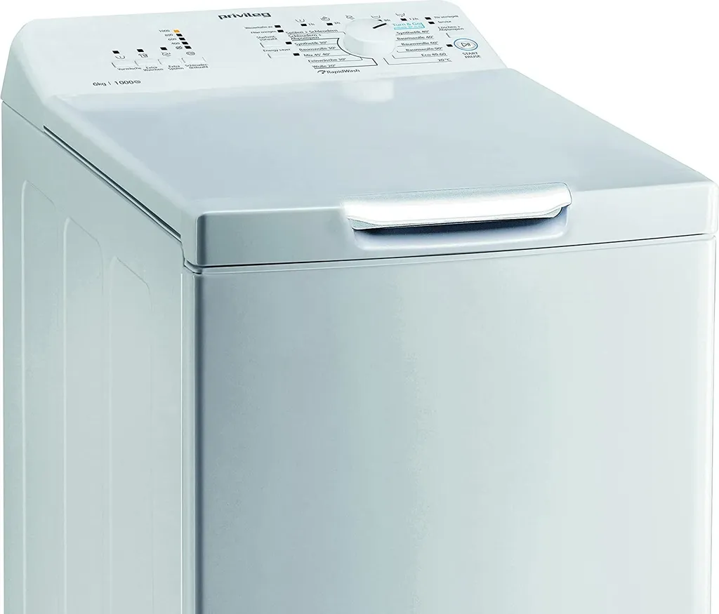 Privileg PWT L60300 DE/N Toplader Waschmaschine / 6 Kg / 1000 UpM/Turn&Go/Rapid Wash/Extra Waschen/Startzeitvorwahl/Wolle-Programm/Energy Saver/Mehrfachwasserschutz+, Weiß 8 Privileg PWT L60300 DE/N Toplader Waschmaschine / 6 Kg / 1000 UpM/Turn&Go/Rapid Wash/Extra Waschen/Startzeitvorwahl/Wolle-Programm/Energy Saver/Mehrfachwasserschutz+, Weiß – Bild 6