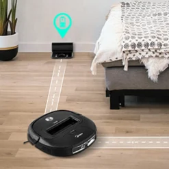 Midea Saugroboter M3S VCR20B, Saugleistung 2000 Pa, 3 Saugmodi / Saugroboter Mit Ladestation & V-förmigem Borstenmuster / 90-120 Min Laufzeit, Ideal Für Tierhaare, Teppiche Und Hartböden, Schwarz -Smart Kitchen Store 845dc7d55f0e1848670a849d907a47b0