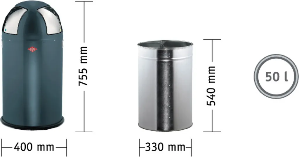 WESCO Treteimer "Push Two" Weiß 7 WESCO Treteimer "Push Two" Weiß – Bild 5