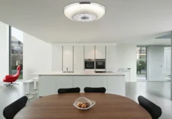 Globo Lighting Deckenventilator Metall Verchromt, Kunststoff, Acryl Satiniert, Dimmbar, Farben Fixierbar, Fernbedienung, Batterie Inkludiert 2x AAA, Max. Motorleistung 30W, ø: 550mm, H: 200mm, Inkl. LED 36W 230V, 2900lm Source, 2120lm Output, CCT 3000-6000K -Smart Kitchen Store 84ea24fd5bde8b1851073a14840488d0