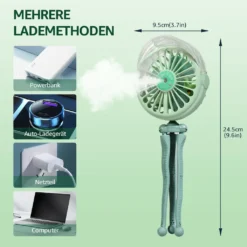 CMYBABEE USB Ventilator Handventilator Mini Fan, Ventilator Und Befeuchter 2 In 1 Design Clip Ventilator Für Kinderwagen, Zuhause & Büro -Smart Kitchen Store 8587ea7ed31f2d284514105547d5cd55