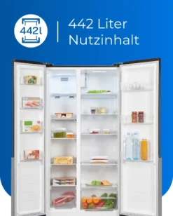 Exquisit Side-by-Side SBS135-040F Inoxlook-az | Standgerät | 436 L Volumen | Inoxlook-Dunkel -Smart Kitchen Store 86834b2aae735bd5fb84f932b0590c75