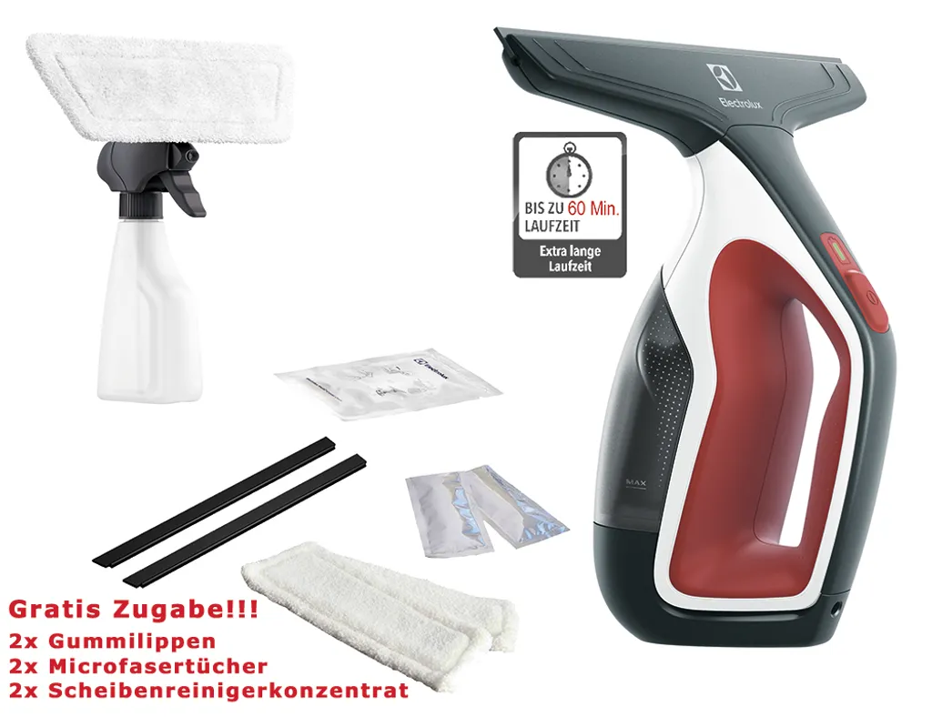 Akku Fenstersauger Fensterreiniger 60 Min Mikrofaser Electrolux 3 Akku Fenstersauger Fensterreiniger 60 Min Mikrofaser Electrolux