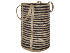Aufbewahrungskorb Beige Und Schwarz Jute Geflochten Wäschekorb Stoffbehälter -Smart Kitchen Store 87f96fb5f76308a56244364a2a57afed