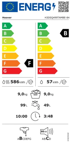 HOOVER H3DSQ499TAMBE-84 WASCHTROCKNER Trockner H-WASH&DRY 300 PLUS NFC-Technologie 9kg Waschen / Trocknen -Smart Kitchen Store 8829281cd82bca0faf53c5362b4eb2b8