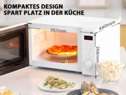 Mikrowelle 20L, Solo-Mikrowelle Mit 8 Menüs/Timer/LED-Digitalanzeige/700W Grill/5 Leistungsstufen/Praktischer Auftaufunktion/Beleuchtung Im Innenraum -Smart Kitchen Store 8986224813840f4125e1f70d56933544