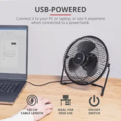 Trust Blaze USB-Kühllüfter, Einstellbare Geschwindigkeit, 120 Cm Kabel - Schwarz -Smart Kitchen Store 8a3fe069086c6a30cd3e645380de6a07