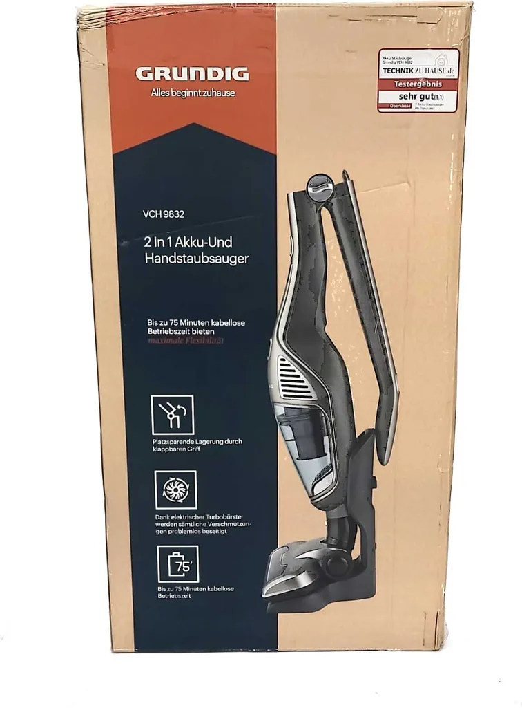 Grundig. VCH 9832 Titan-Silber Akkusauger Abnehmbarer Handsauger Elektrobürste 9 Grundig. VCH 9832 Titan-Silber Akkusauger Abnehmbarer Handsauger Elektrobürste – Bild 7