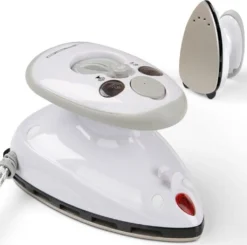 Jago® Mini Bügeleisen - Grau, 260-420 W, Antihaft Bügelsohle, Wassertank 40 Ml, 100-240 V Netzspannung Umschaltbar, Mit/ohne Dampf - Dampfbügeleisen, Reisebügeleisen -Smart Kitchen Store 8ce0d1e85aa15858ce3aeea45a2e8fec