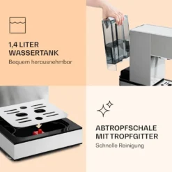 Klarstein Pausa Espressomaker, Siebträgermaschine Mit 1350 Watt, Espressomaschine 20 Bar Druck, Siebträger Kaffeemaschine Mit Wassertank: 1,4 Liter Edelstahl ,silber -Smart Kitchen Store 8dec1c85d1d7080137c7eb6a88d8ab4b