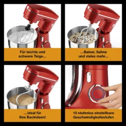 Kochwerk Küchenmaschine - 5,5 Liter Fassungsvermögen - Rot -Smart Kitchen Store 8fb41811310bc1cda9e0e7875b8e23af