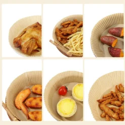 100 Stück Heißluftfritteuseneinlagen Fritteusenpadpapier Backpapier Dampfgarerpapier Padstanzer Braun -Smart Kitchen Store 90e4878e5b56f52c90012e3d376d04df