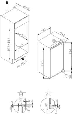 Amica EVKS 16172, Vollraum-Kühlschrank, 880 Mm Nische, Schlepptür-Technik, -Smart Kitchen Store 90f2844fb01cc1920e44cc672bdd7716