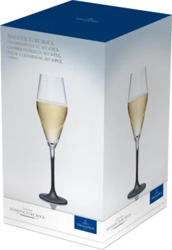 Villeroy & Boch Champagnerkelch Manufacture Rock Klar,schwarz, 4 Tlg. -Smart Kitchen Store 91148318fb471dce02b2355462740858