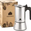 Espressokocher Edelstahl 2 Tassen I Mokkakanne Inkl. Ersatzdichtung I Mokkakocher (100 Ml Füllmenge -Smart Kitchen Store 91c4986071cf4d16ea7ab033125cc021