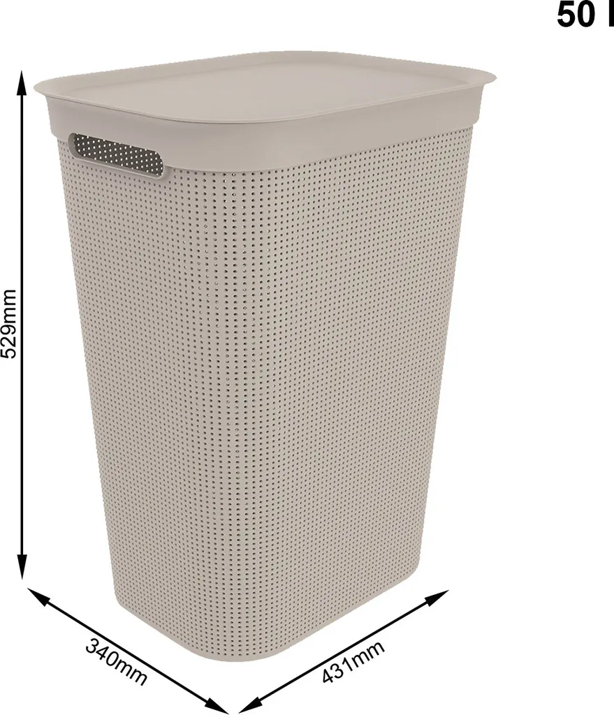 ROTHO Wäschesammler 50 L BRISEN, Farbe:Cappuccino 6 ROTHO Wäschesammler 50 L BRISEN, Farbe:Cappuccino – Bild 4