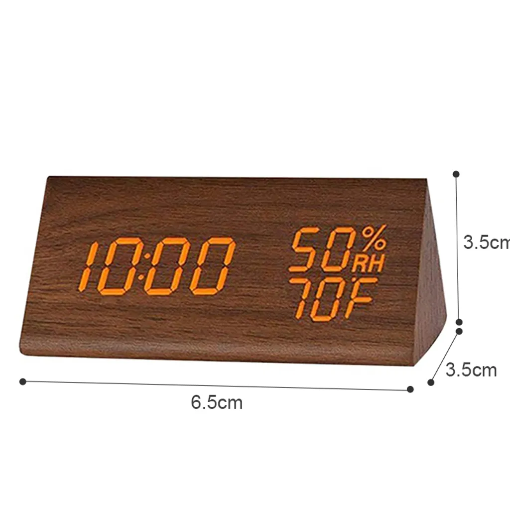 Wecker Digitaler LED Wecker Uhr Holz,mit Sprachsteuerung/Datum/Temperatur Und Luftfeuchtigkeit, Braun 4 Wecker Digitaler LED Wecker Uhr Holz,mit Sprachsteuerung/Datum/Temperatur Und Luftfeuchtigkeit, Braun – Bild 2