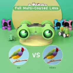 Fernglas Für Kinder, Ideales Geschenk, Spielzeug, 8 X 21, Hohe Auflösung, Echte Optik, Kompaktes Kinder-Fernglas, Stoßfest, Mini-Teleskop Für 3–12 Jahre, Jungen, Mädchen, Kinder, Vogelbeobachtung, Outdoor-Spiele,Green -Smart Kitchen Store 93fcd24abf227e37bfa3fc6aada87e40