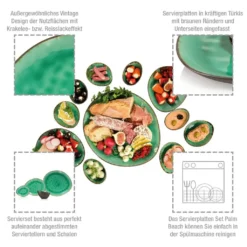 Sänger SÄNGER Steingut Geschirrset Palm Beach, Tafelservice & Servierplatten Set 23 Teilig Für 4 Personen -Smart Kitchen Store 94902044b11253e2d68bbf319e9e02de