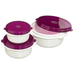 Emsa Micro Family Starter Set, Weiß/Brombeer, 0,5/1,0/1,5 L, 508455