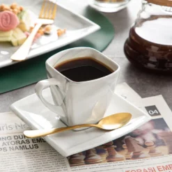 MALACASA, Serie Blance, 36 Tlg. Set Marmor Porzellan Kaffeeservice Geschirrset, Mit 12 Stück Kuchenteller, 12 Stück 180ml Tasse Und 12 Stück Untertasse Für 12 Personen -Smart Kitchen Store 951a8f52bdcf4d3bd62638733a89375f