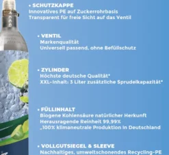 Wassersprudler, Trinkwassersprudler, Wasserzubereiter, Soda Maker, Bubble Maker, CO2 Spar-Set Inklusiv- Farbe: Schwarz -Smart Kitchen Store 95c7db4130fac11fb59bf4927b674077