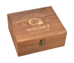 Whisky Geschenk-Set Mit 2 Gläsern, Eiswürfeln Aus Edelstahl, Zange, Samtbeutel In Einer Schönen Holzbox -Smart Kitchen Store 95ce63a5eab960339b1c56b8e6d3a363